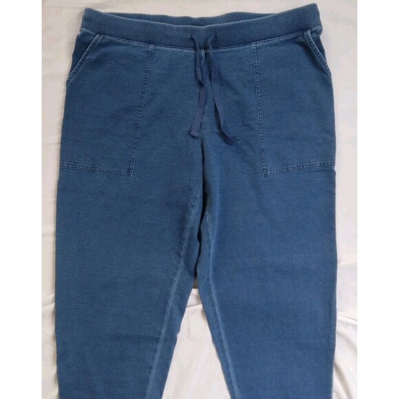 J.Jill Pure Jill Indigo Blue Elastic Waistband Jogger Pants Women's Size Medium - Picture 2 of 8